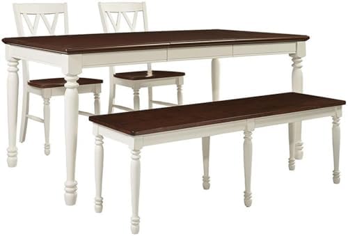 Crosley Furniture Shelby 4-Piece Dining Set, Chairs & Bench