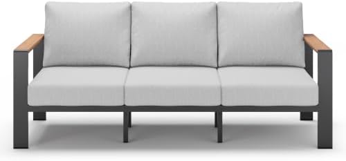 Aluminum Patio Furniture 3 Seats, All-Weather Outdoor Sofa