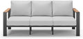 Aluminum Patio Furniture 3 Seats, All-Weather Outdoor Sofa