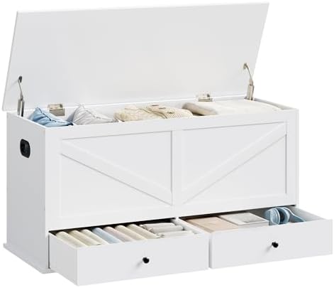 VASAGLE Storage Chest with 2 Fabric Drawers, 15.7 x 39.4 x 19.9 Inches