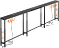 Huuger Narrow Console Table with Power Outlets & USB-C, Black