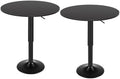HOOBRO 2 Pcs Bar Table, Height-Adjustable Round Pub Table 27-35.4 Inches with Sturdy Base, Modern Style Bar Table Easy Assembly with Metal Base for Pub, Party and Small Places, Black BK58BTP201G1N1