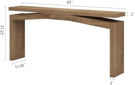Epecoya Console Tables for Entryway 63-Inch, Natural Brown