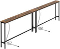 SUPERJARE 102.4 inch Narrow Behind Couch Table with Charging Stations