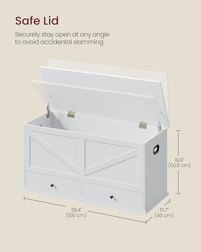 VASAGLE Storage Chest with 2 Fabric Drawers, 15.7 x 39.4 x 19.9 Inches
