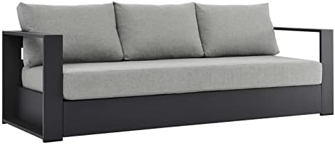 Modway Tahoe Aluminum Outdoor Patio Sofa in Gray Gray