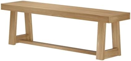Plank+Beam Classic Dining Bench, 60 Inch, Blonde Wirebrush