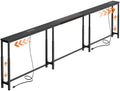 Huuger Narrow Console Table with Power Outlets & USB-C, Black