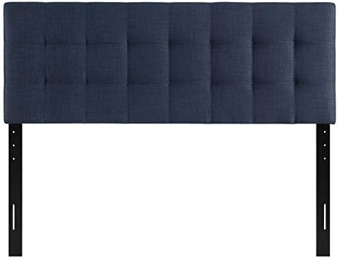 Modway Lily Tufted Linen Fabric Upholstered Full Headboard in Navy