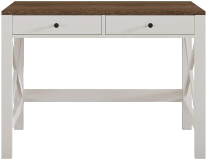 ChooChoo 39.4 Inches Farmhouse Computer Desk with 2 Drawers