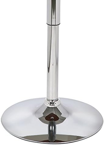 Armen Living Bentley Modern Adjustable Height Swivel Pub Table with Walnut Wood Top and Chrome Metal Base