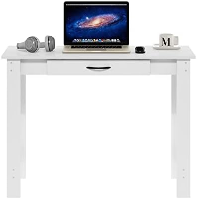 Furinno Jaya Writing Desk with Drawer, White