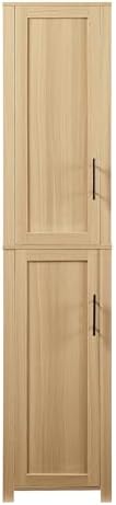 Crosley Furniture Savannah Linen Storage Cabinet, Laundry Room, Bathroom Organizer with Shelves, Natural
