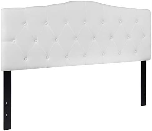 EMMA + OLIVER White Queen Tufted Headboard