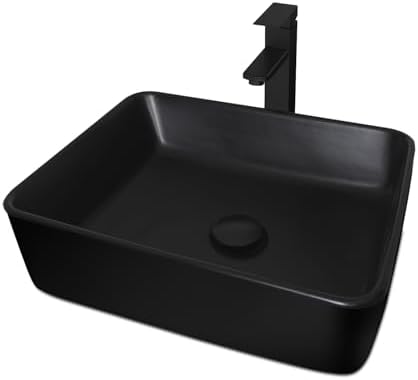 32" White Bathroom Vanity with Marble Texture Top and 4 Drawers, Traditional Standing Pedestal Cabinet with Black Ceramic Sink