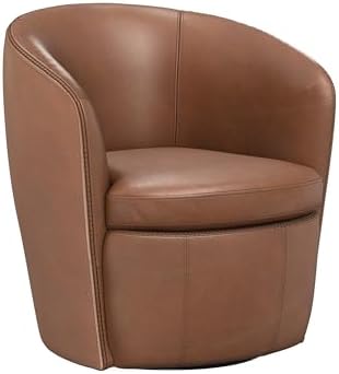 Parker Living Barolo - Vintage Whiskey 100% Italian Leather Swivel Club Chair