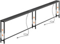 Huuger 110.2 Inch Sofa Table with Power Outlets, 23.9’’-34.4’’ Height Adjustable Range, Behind Couch Table with USB-C Ports, Sofa Tables Narrow Long, Skinny Console Table, for Small Spaces, Black