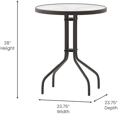 Flash Furniture 23.75 in Round Table, Bronze