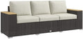 Outsunny 3-Seat Outdoor Patio Sofa Couch 24.5" Wide Deep Seats Beige
