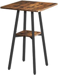 HOOBRO Bar Table, 2-Tier High Top Pub Table, Counter Height Table with Storage, Small Kitchen Dining Table, 36.6" High Bar Table for Living Room Party, Easy to Assemble, Rustic Brown BF51BT01
