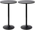 Pearington Santina 2 Pack Round Bar and Pub Table, Black