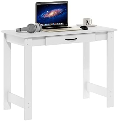 Furinno Jaya Writing Desk with Drawer, White