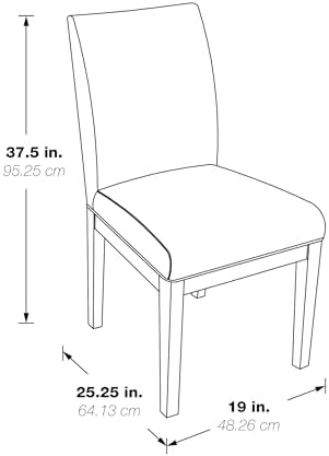 OSP Home Furnishings Dakota Upholstered Parsons Dining Chair with Espresso Finish Wood Legs, Avignon Sky