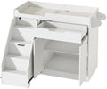St.Mandyu Baby Changing Table with Drawers & Storage, Diaper Changing Station with Stairs, Toddler Wooden Changing Table with Paper Roller for Daycare & Home, White