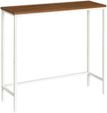 HOOBRO Narrow Console Table, 29.5" Small Entryway Table, Thin Sofa Table, Side Table, Display Table, for Hallway, Bedroom, Living Room, Foyer, White and Walnut WH75XG01