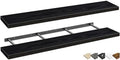 QEEIG Extra Long Floating Shelves for Wall (Black, Set of 2, 55.1")