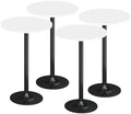 Flamaker Round Bistro Pub Table Modern Style Metal Base MDF Top Cocktail Bar Table Counter Bar Height for Pub, Dining Room, Party (4, White-Black)