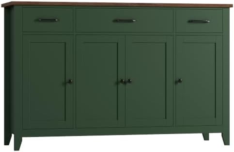 HORSTORS 55" W Buffet Cabinet with Storage, Kitchen Storage Cabinet, Green