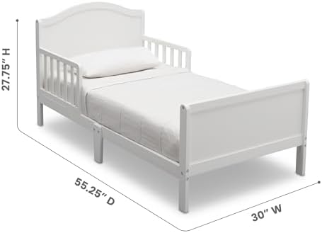 Delta Children Bennett Wood Toddler Bed - Greenguard Gold Certified, Bianca White