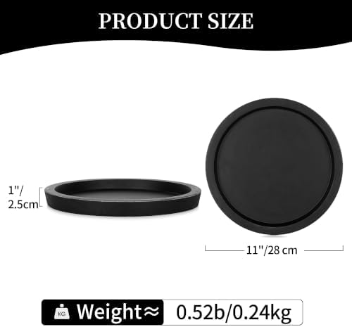Hanobe Round Wood Candle Holder Tray, Black Coffee Table Centerpiece Decor