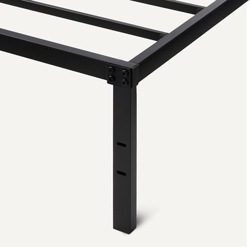 Amazon Basics Metal Bed Frame, Non-Foldable Platform Bed, Easy Assembly, Twin, 39W x 75L x 14H in, Black