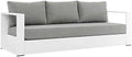 Modway Tahoe Aluminum Outdoor Patio Sofa in White Gray