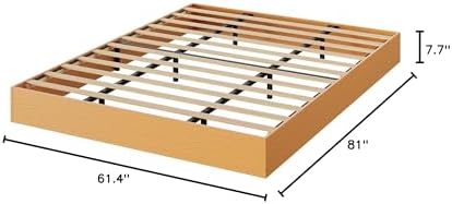 GarveeHome Wood Platform Bed Frame, Queen Bed Frame Without Headboard