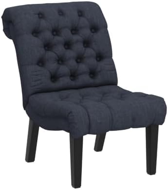 Armless Modern Accent Chairs Set of 2 for Bedroom, Gray Fabric
