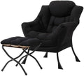 Tiita Lazy Chair with Ottoman, Comfy Reading Accent Chair, Black