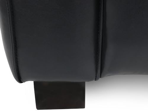 Christopher Knight Home Goyette Contemporary Faux Leather Club Chair, Midnight Black and Dark Walnut