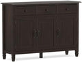 SIMPLIHOME Connaught 51" Solid Wood Cabinet in Chestnut Brown