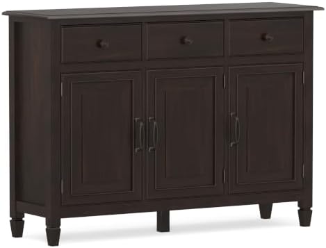 SIMPLIHOME Connaught 51" Solid Wood Cabinet in Chestnut Brown