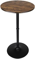 Leopard MDF Round Top Not Adjustable (41 INCHES Height) Bar Table, Brown