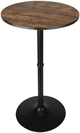 Leopard MDF Round Top Not Adjustable (41 INCHES Height) Bar Table, Brown