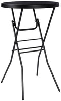 pollilar Cocktail Table 28in Bar Height Folding High Top Table Black