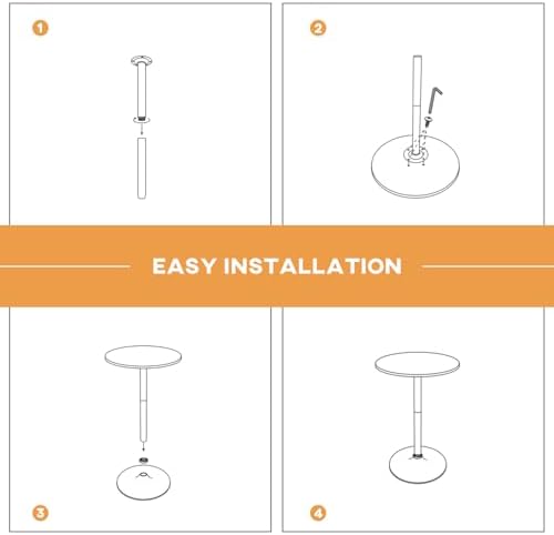 FDW Pub Table 40 Inch Height Cocktail Table Round Bistro Bar Table for Home and Kitchen Dining