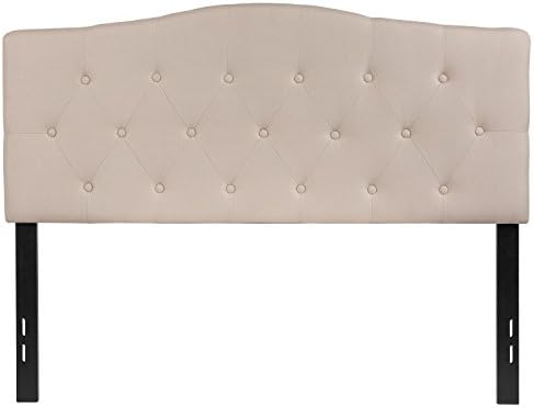 EMMA + OLIVER Beige Full Tufted Headboard