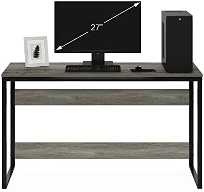 Furinno Moretti 52-Inch Wide Metal Frame Desk, Grey Oak