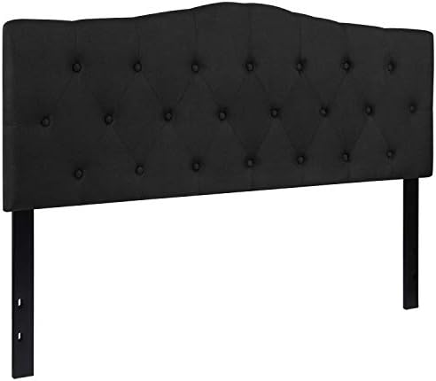 EMMA + OLIVER Black Queen Tufted Headboard
