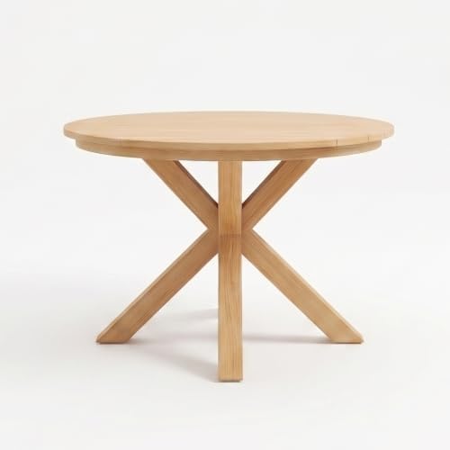Merax 44.5 Inch Acacia Wood Round Outdoor Dining Table, Wood Finish